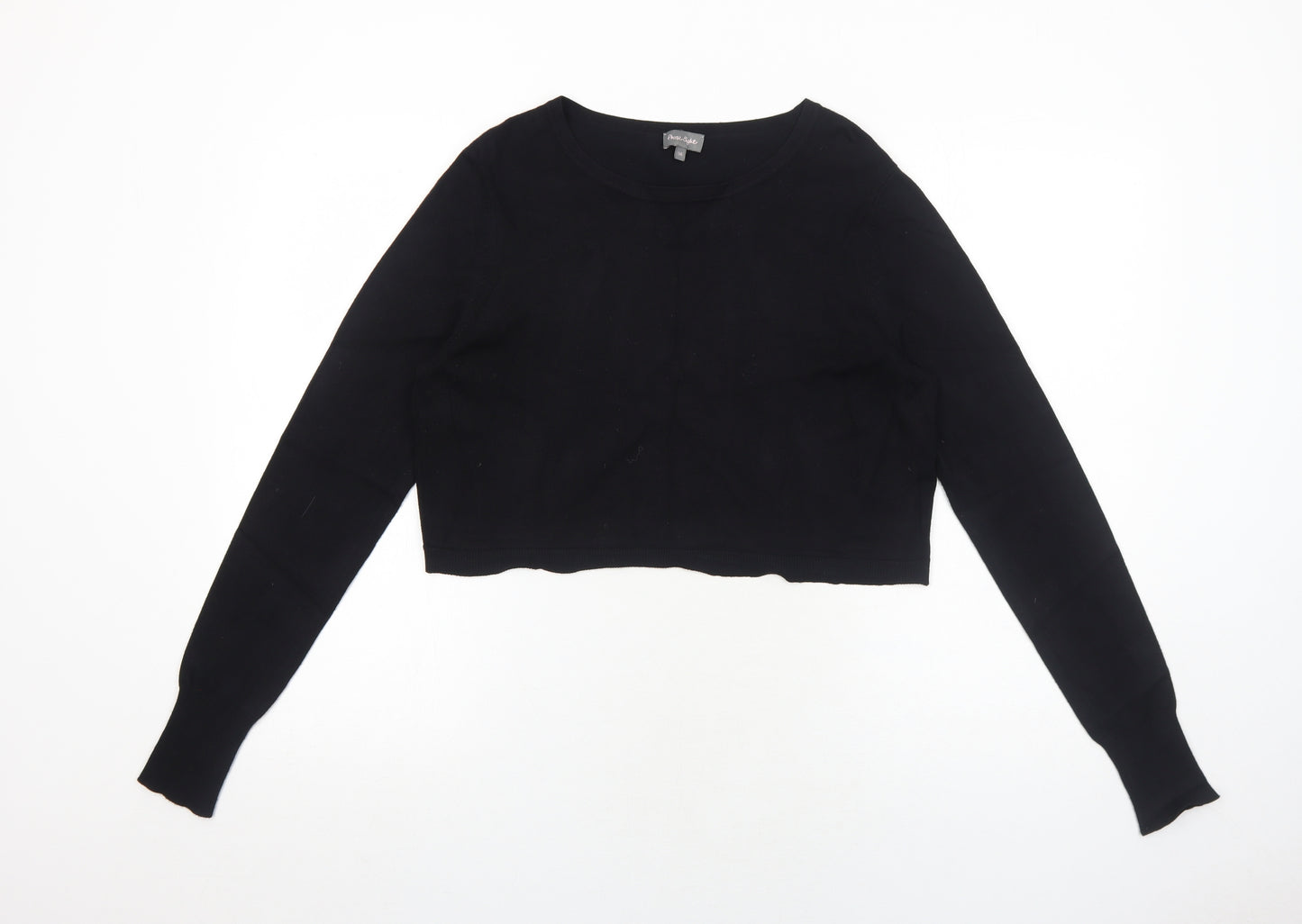 Phase Eight Womens Black Round Neck Viscose Pullover Jumper Size 14