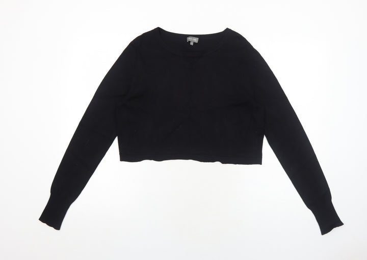 Phase Eight Womens Black Round Neck Viscose Pullover Jumper Size 14