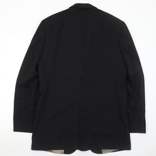 Marks and Spencer Mens Black Polyester Jacket Suit Jacket Size 40 Regular