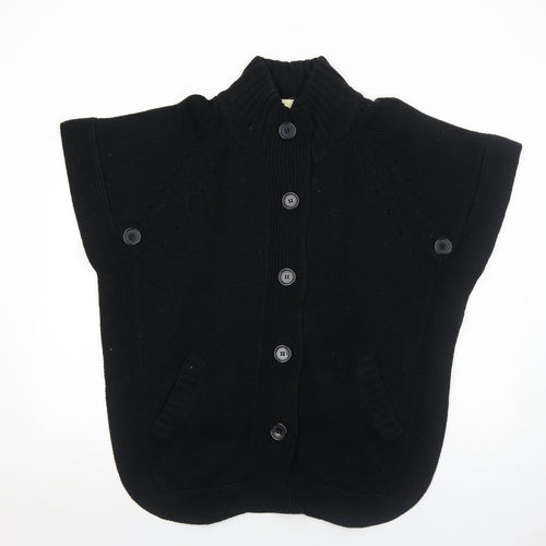 Cotton Traders Womens Black Round Neck Acrylic Cardigan Jumper Size 10 - Size 10-12