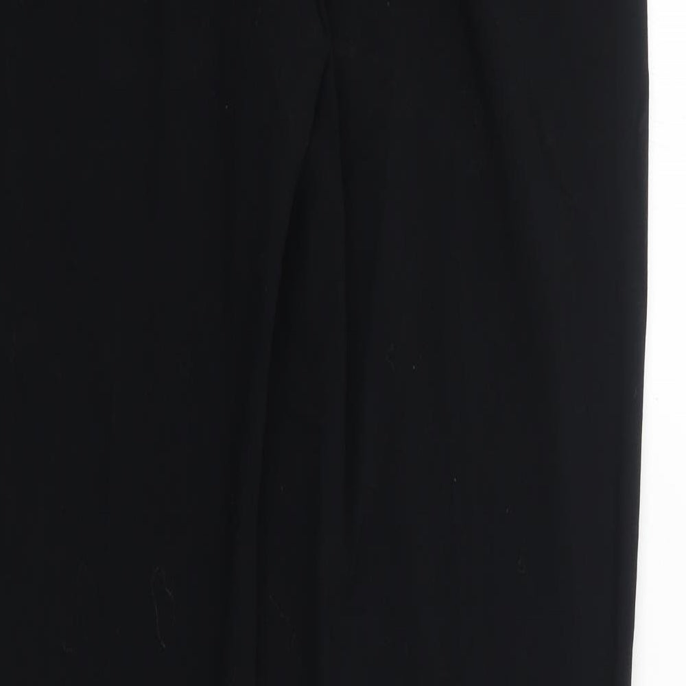 Marks and Spencer Womens Black Polyester Trousers Size 14 Regular Zip