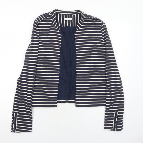 Promod Womens Blue Striped Jacket Blazer Size 12