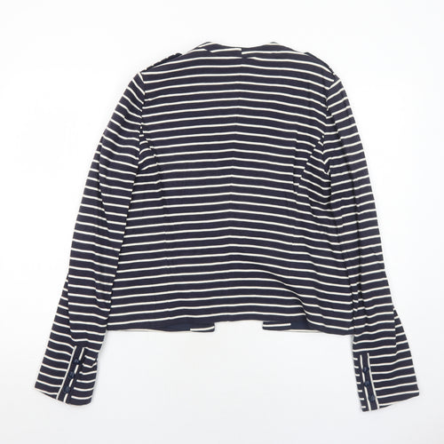 Promod Womens Blue Striped Jacket Blazer Size 12