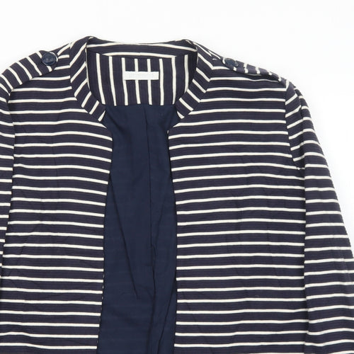 Promod Womens Blue Striped Jacket Blazer Size 12