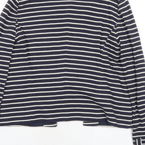 Promod Womens Blue Striped Jacket Blazer Size 12