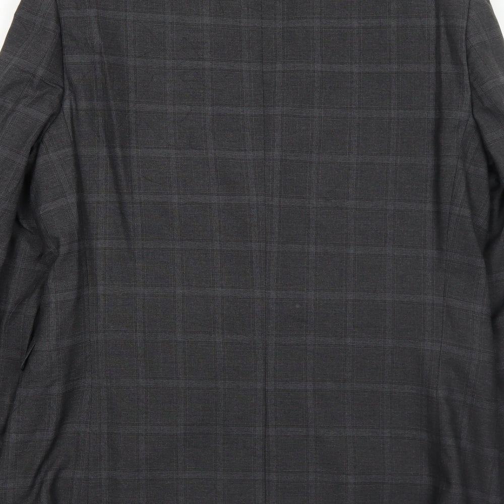Marks and Spencer Mens Grey Geometric Polyester Jacket Suit Jacket Size 40 Regular