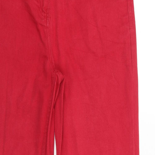Simply Stock Shop Womens Red Cotton Straight Jeans Size 12 Regular Zip
