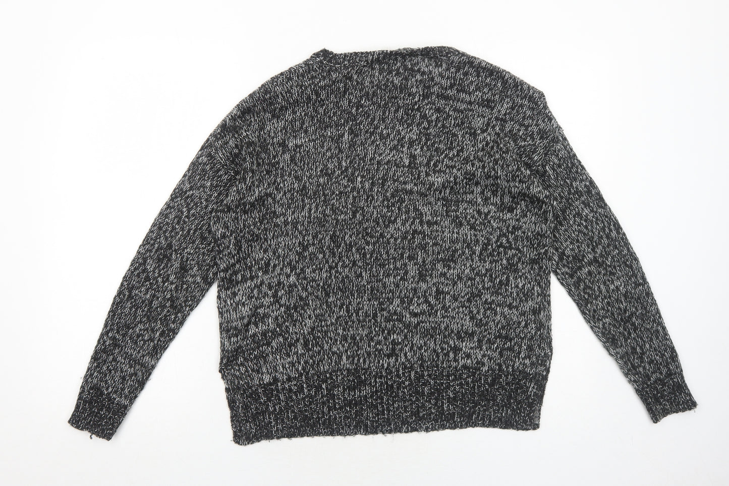 New Look Womens Black Round Neck Acrylic Pullover Jumper Size S