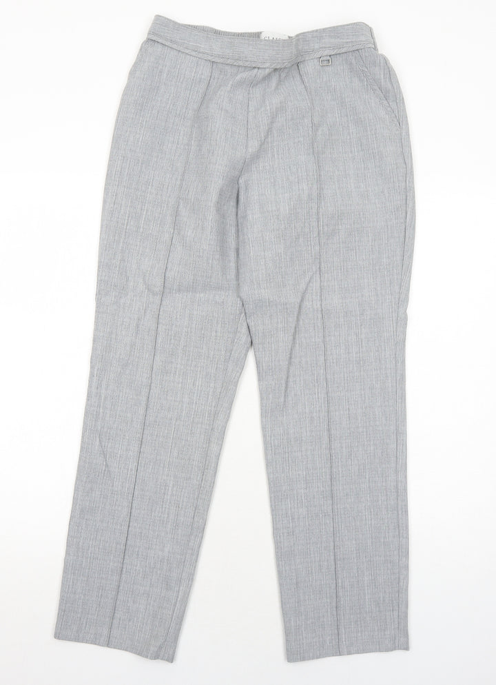 Marks and Spencer Womens Grey Polyester Trousers Size 12 Regular