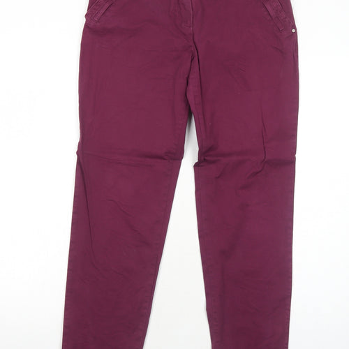 Yessica Womens Purple Cotton Straight Jeans Size 8 Regular Zip