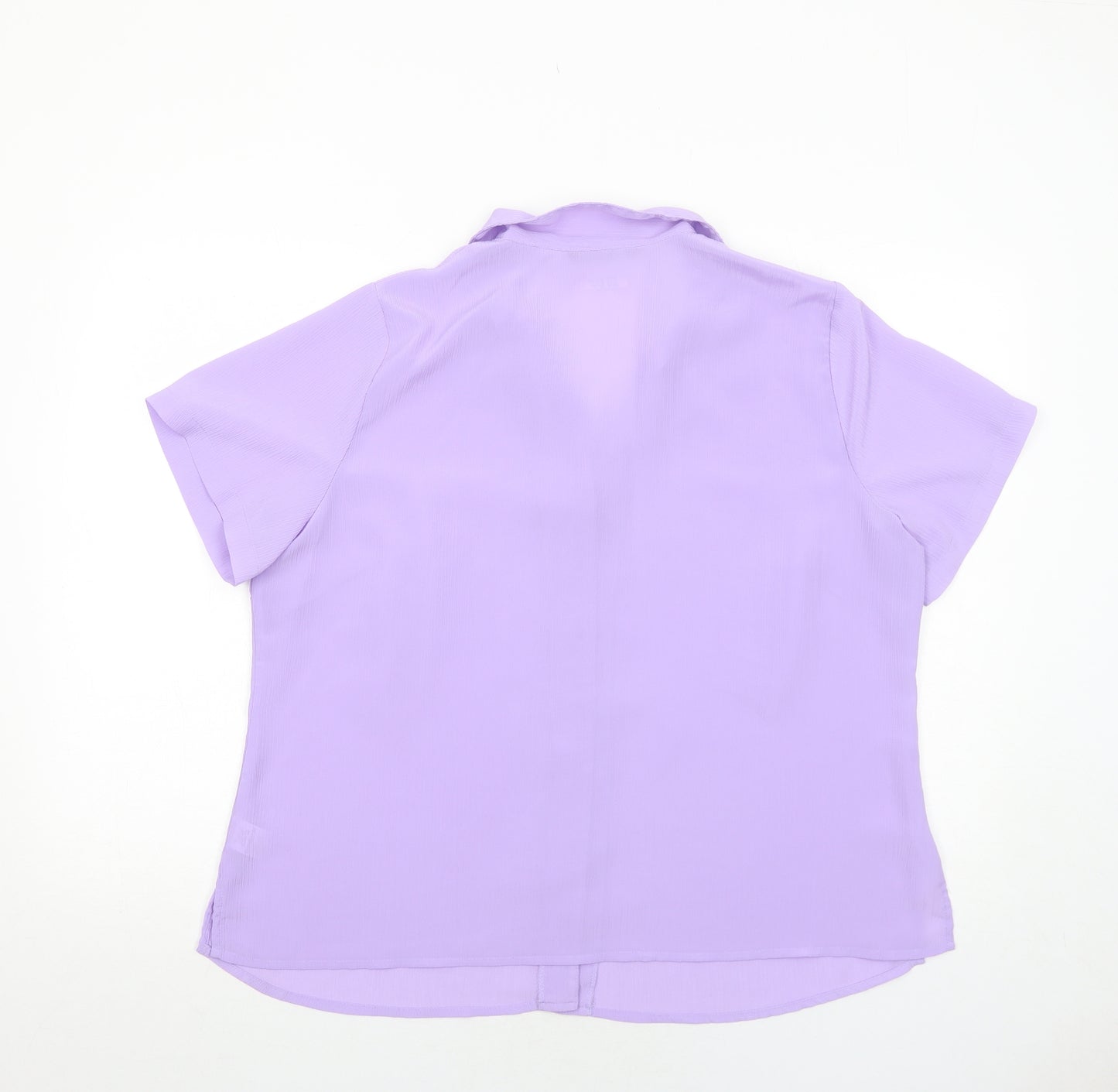 Bonmarché Womens Purple Polyester Basic Button-Up Size 20 Collared