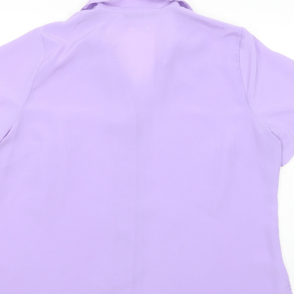 Bonmarché Womens Purple Polyester Basic Button-Up Size 20 Collared