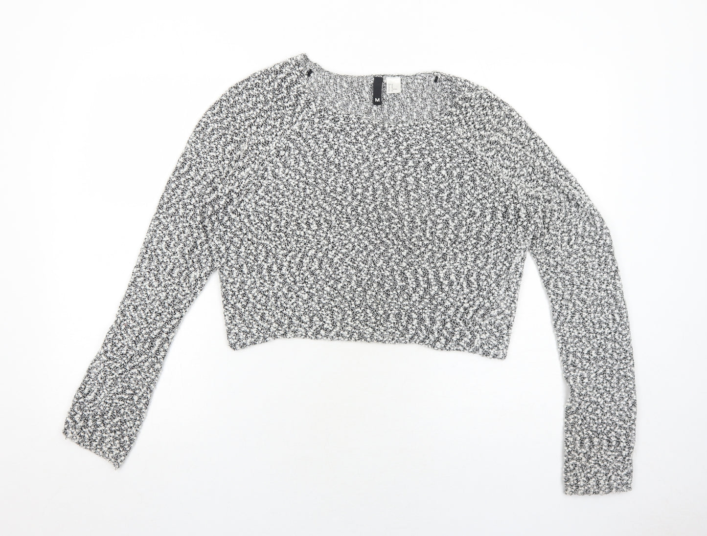 H&M Womens Black Round Neck Polyester Pullover Jumper Size M