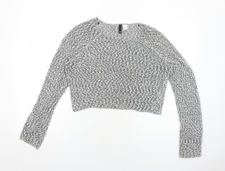 H&M Womens Black Round Neck Polyester Pullover Jumper Size M