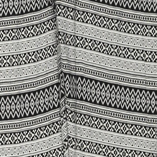 Srishti Womens Black Geometric Cotton Trousers Size M Regular Drawstring