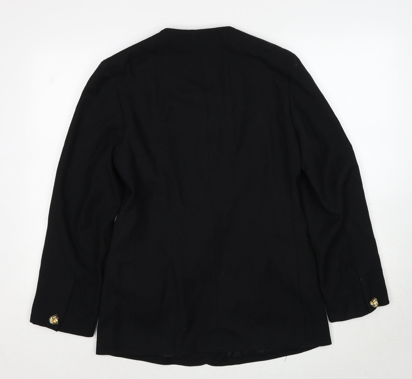Made in U.K. Womens Black Jacket Blazer Size 12 Button