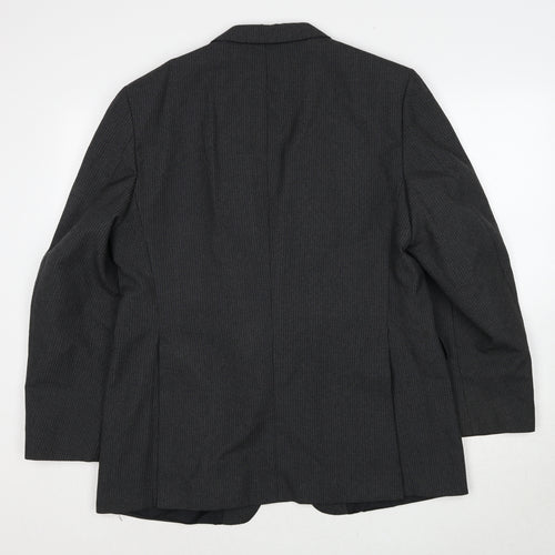 Made in Iceland Mens Grey Striped Polyimide Jacket Suit Size 44 Regular