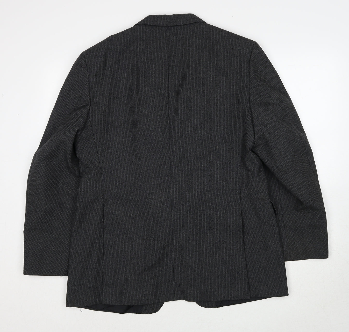 Made in Iceland Mens Grey Striped Polyimide Jacket Suit Size 44 Regular