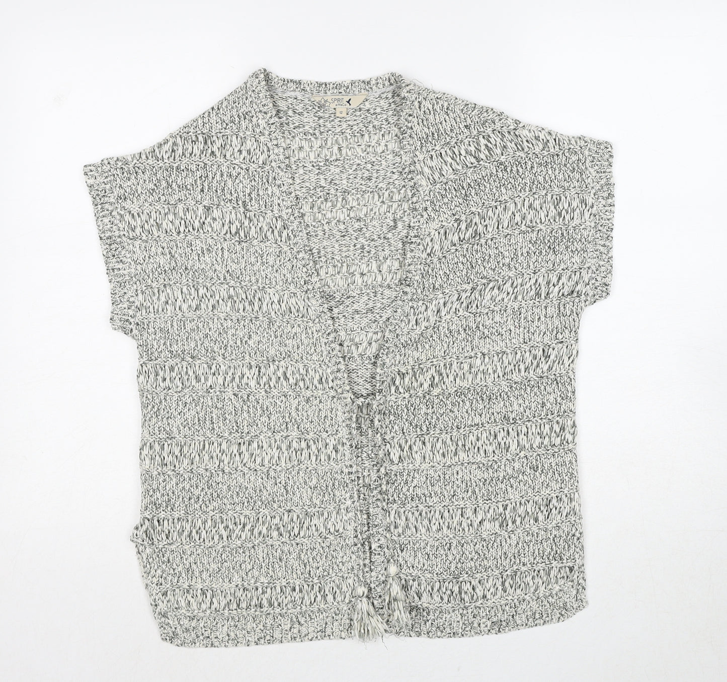 M&Co Womens White V-Neck Cotton Cardigan Jumper Size 12