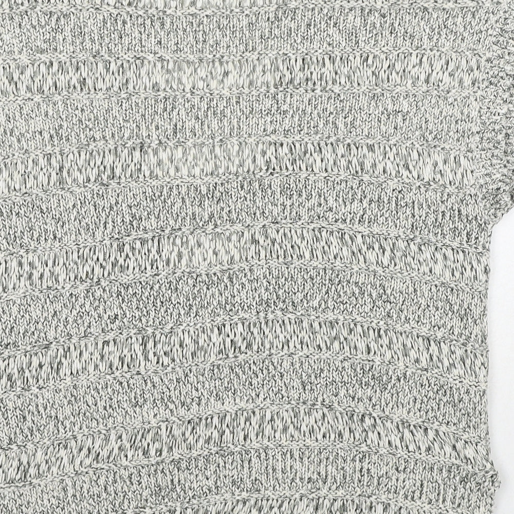 M&Co Womens White V-Neck Cotton Cardigan Jumper Size 12