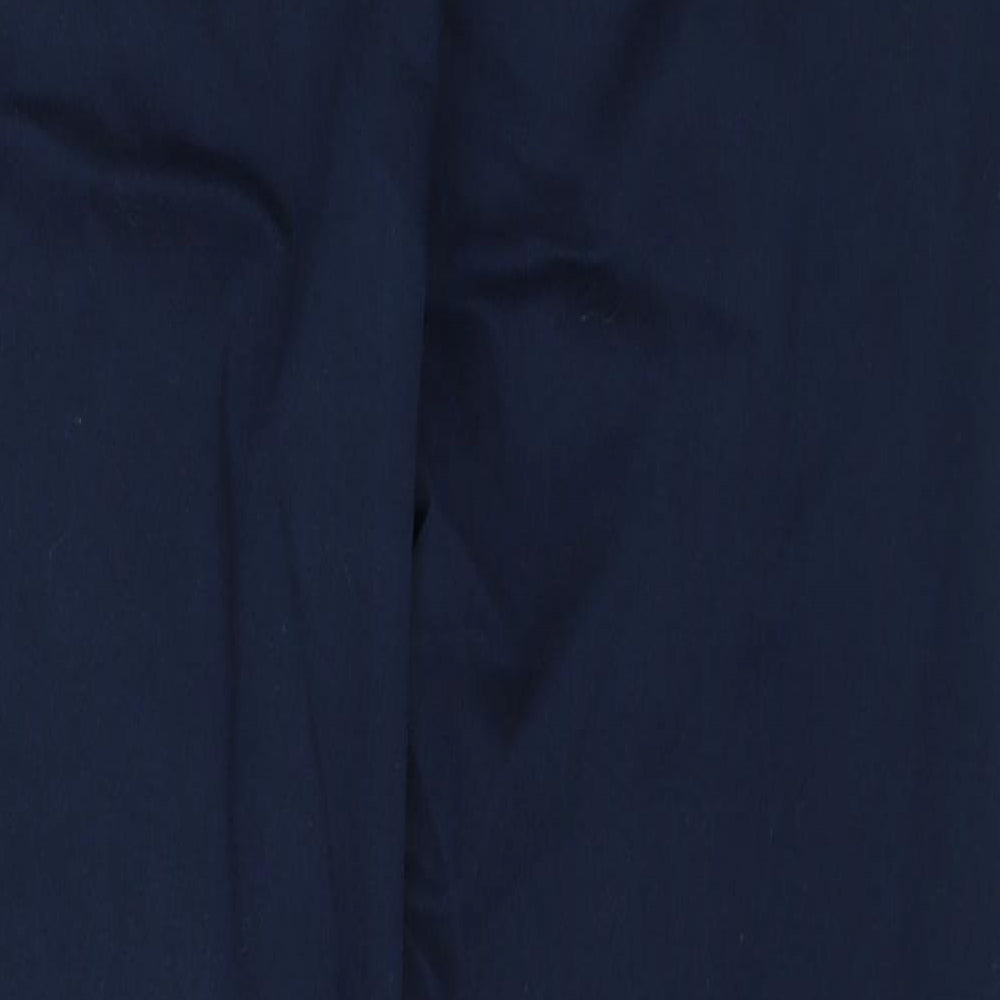 Marks and Spencer Womens Blue Cotton Chino Trousers Size 10 Regular Zip
