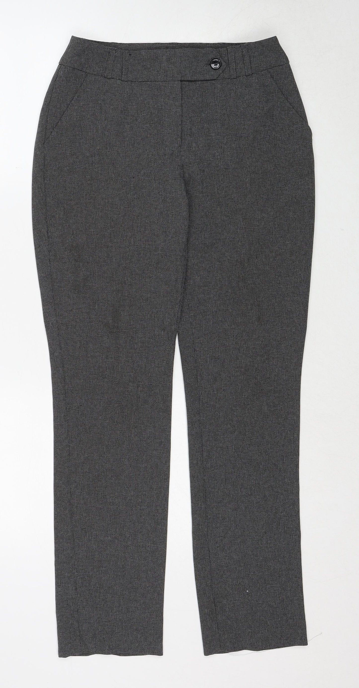 South Womens Black Polyester Trousers Size 8 Regular Zip
