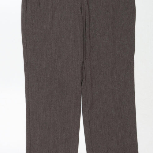 Marks and Spencer Womens Beige Polyester Trousers Size 12 Regular Zip