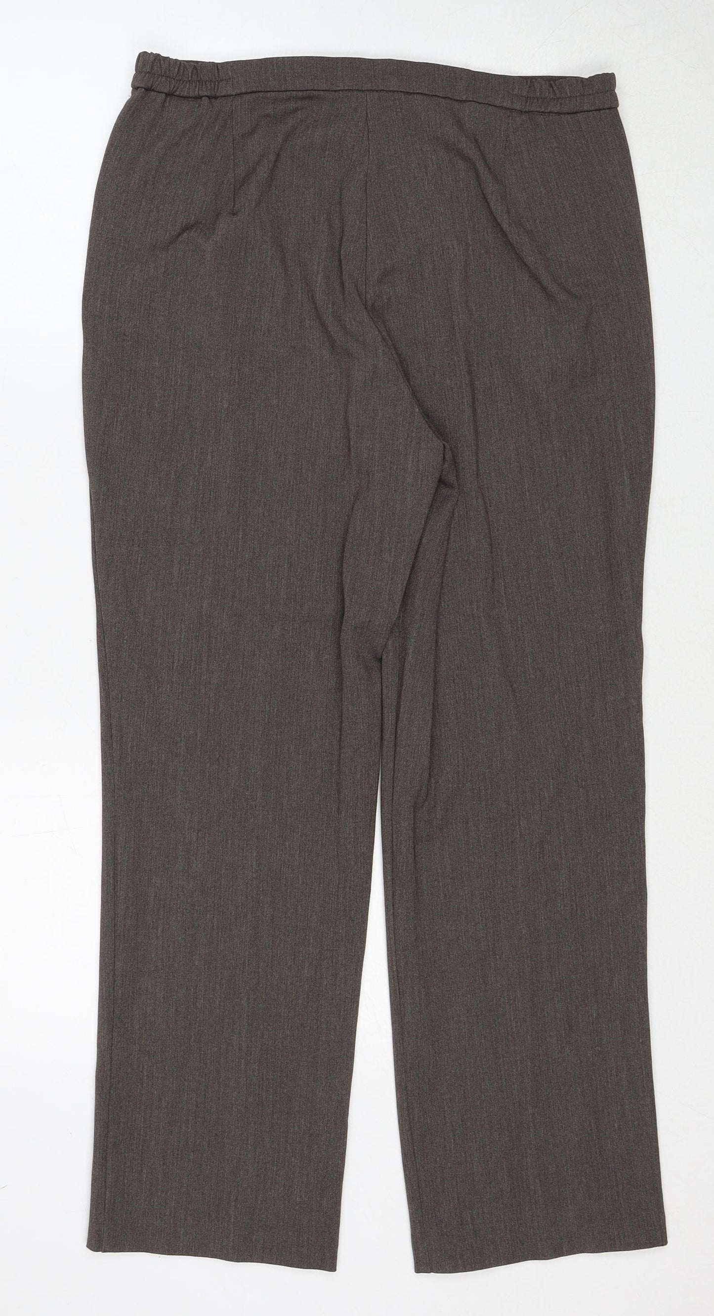 Marks and Spencer Womens Beige Polyester Trousers Size 12 Regular Zip