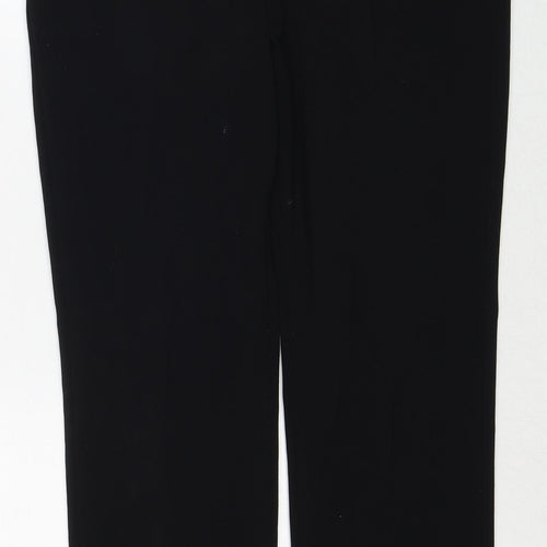 Marks and Spencer Womens Black Polyester Trousers Size 8 Regular Zip