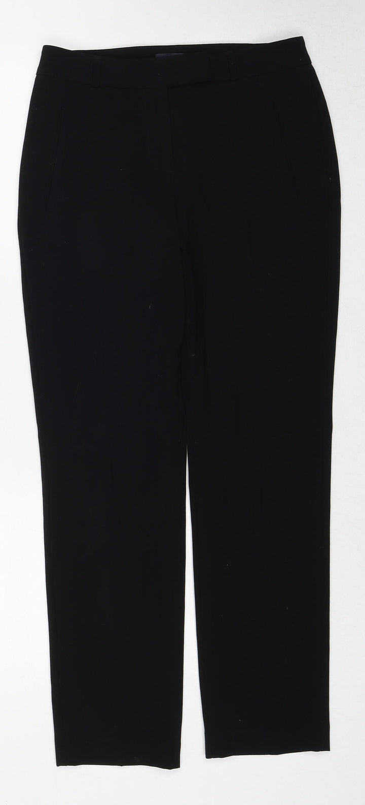 Marks and Spencer Womens Black Polyester Trousers Size 8 Regular Zip