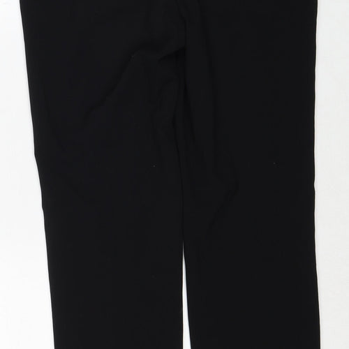 Marks and Spencer Womens Black Polyester Trousers Size 8 Regular Zip