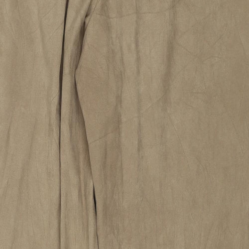 Sarah Hamilton Womens Beige Polyester Trousers Size 16 Regular Zip
