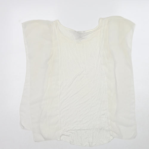 H&M Womens White Viscose Basic Blouse Size S Round Neck