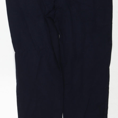 Marks and Spencer Womens Blue Viscose Trousers Size 10 Regular Zip