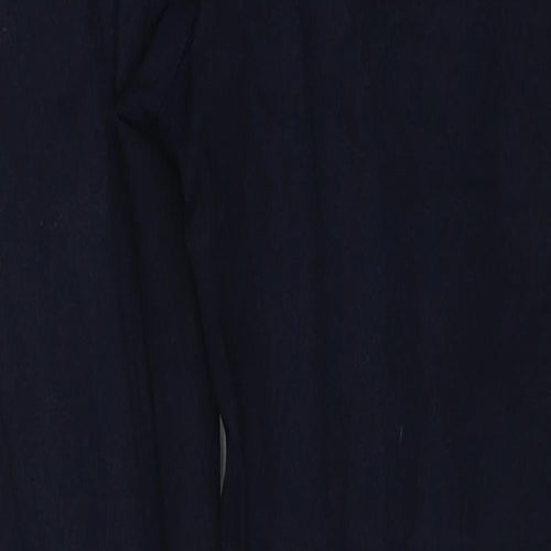 Marks and Spencer Womens Blue Viscose Trousers Size 10 Regular Zip