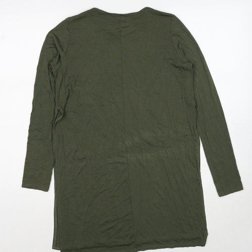 PRETTYLITTLETHING Womens Green Viscose Basic T-Shirt Size 8 Round Neck