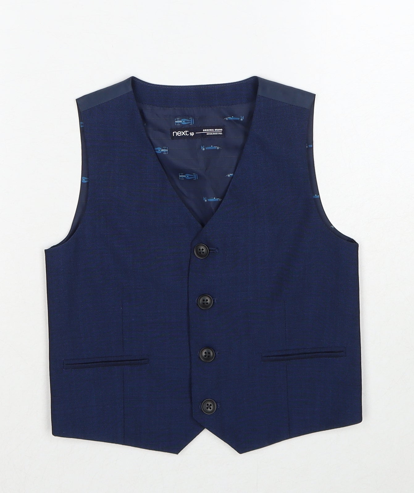 NEXT Boys Blue Jacket Waistcoat Size 2-3 Years Button