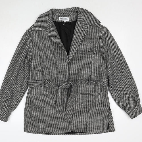 Jordan & Cole Womens Black Geometric Jacket Size M Tie