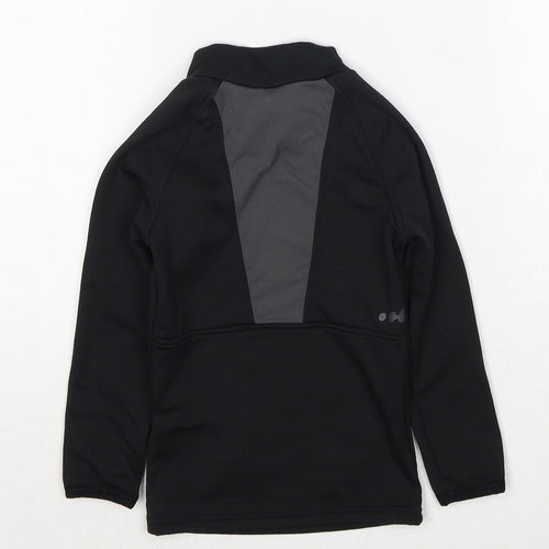 DECATHLON Boys Black Polyester Pullover T-Shirt Size 4 Years Mock Neck Pullover