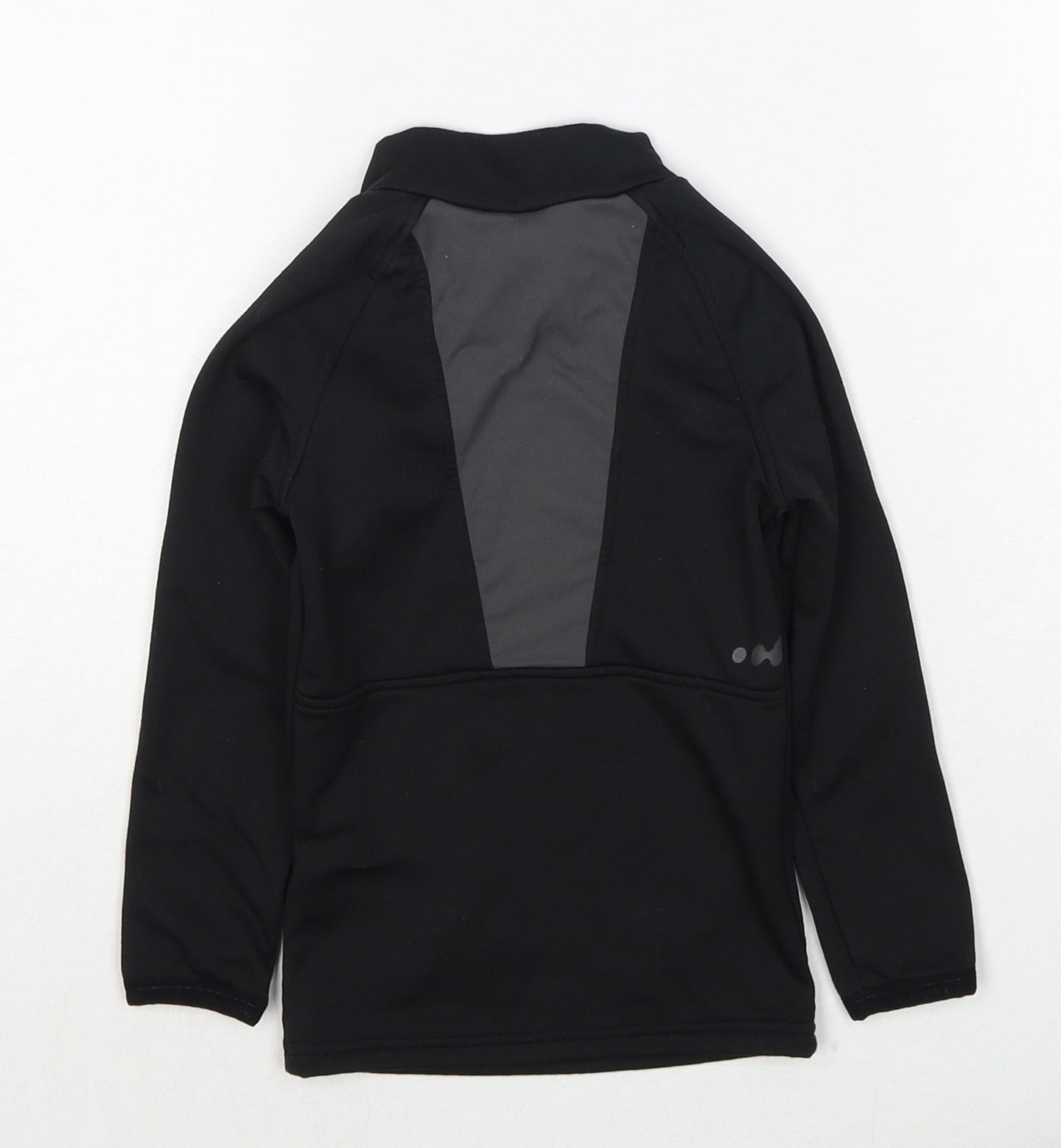 DECATHLON Boys Black Polyester Pullover T-Shirt Size 4 Years Mock Neck Pullover