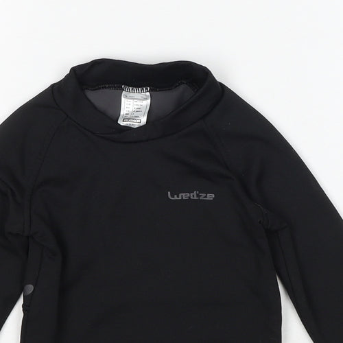 DECATHLON Boys Black Polyester Pullover T-Shirt Size 4 Years Mock Neck Pullover
