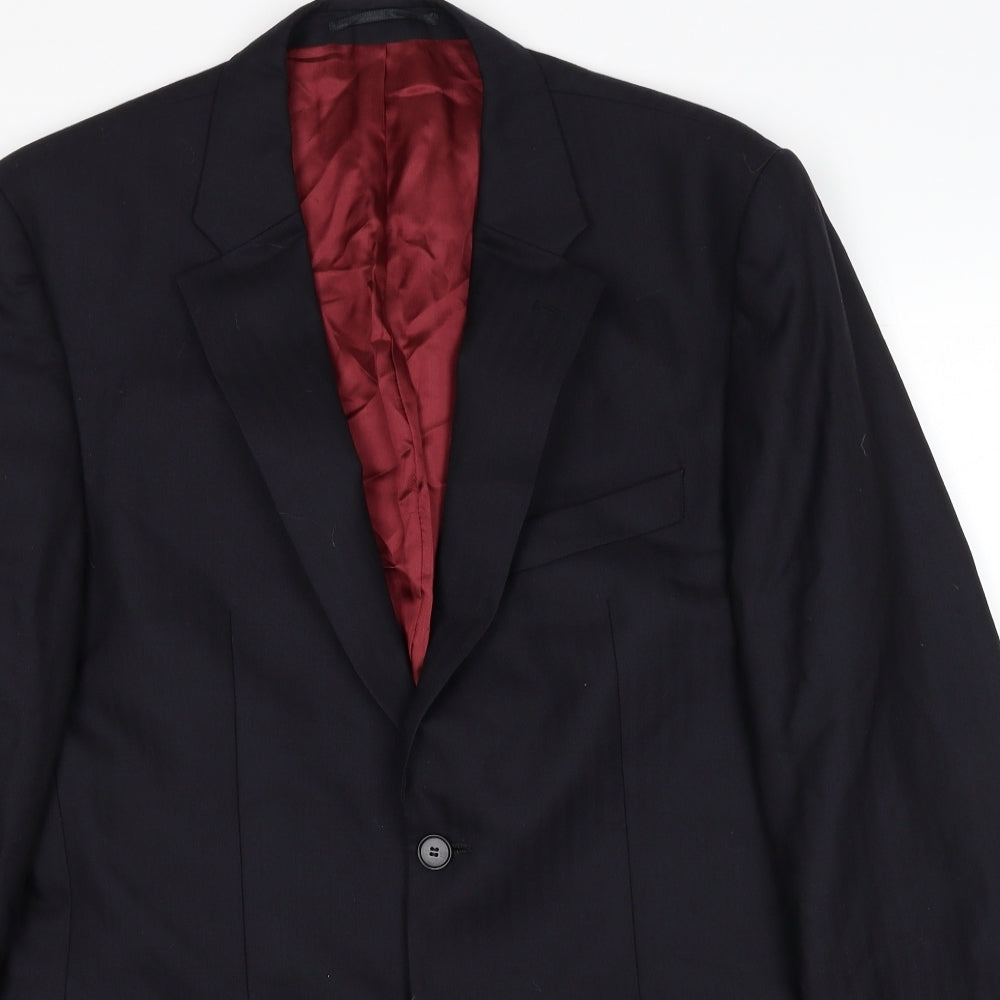 Alfred Brown Mens Black Wool Jacket Suit Jacket Size 42 Regular