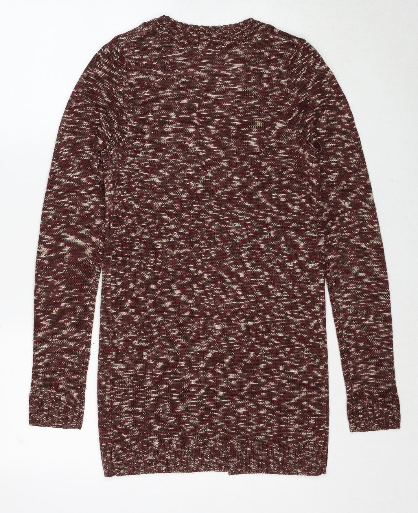 Intimissimi Womens Red V-Neck Geometric Polyester Cardigan Jumper Size S