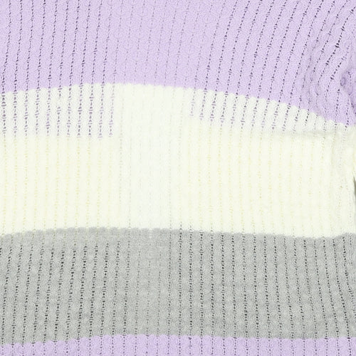 PINK Womens Purple V-Neck Acrylic Cardigan Jumper Size S