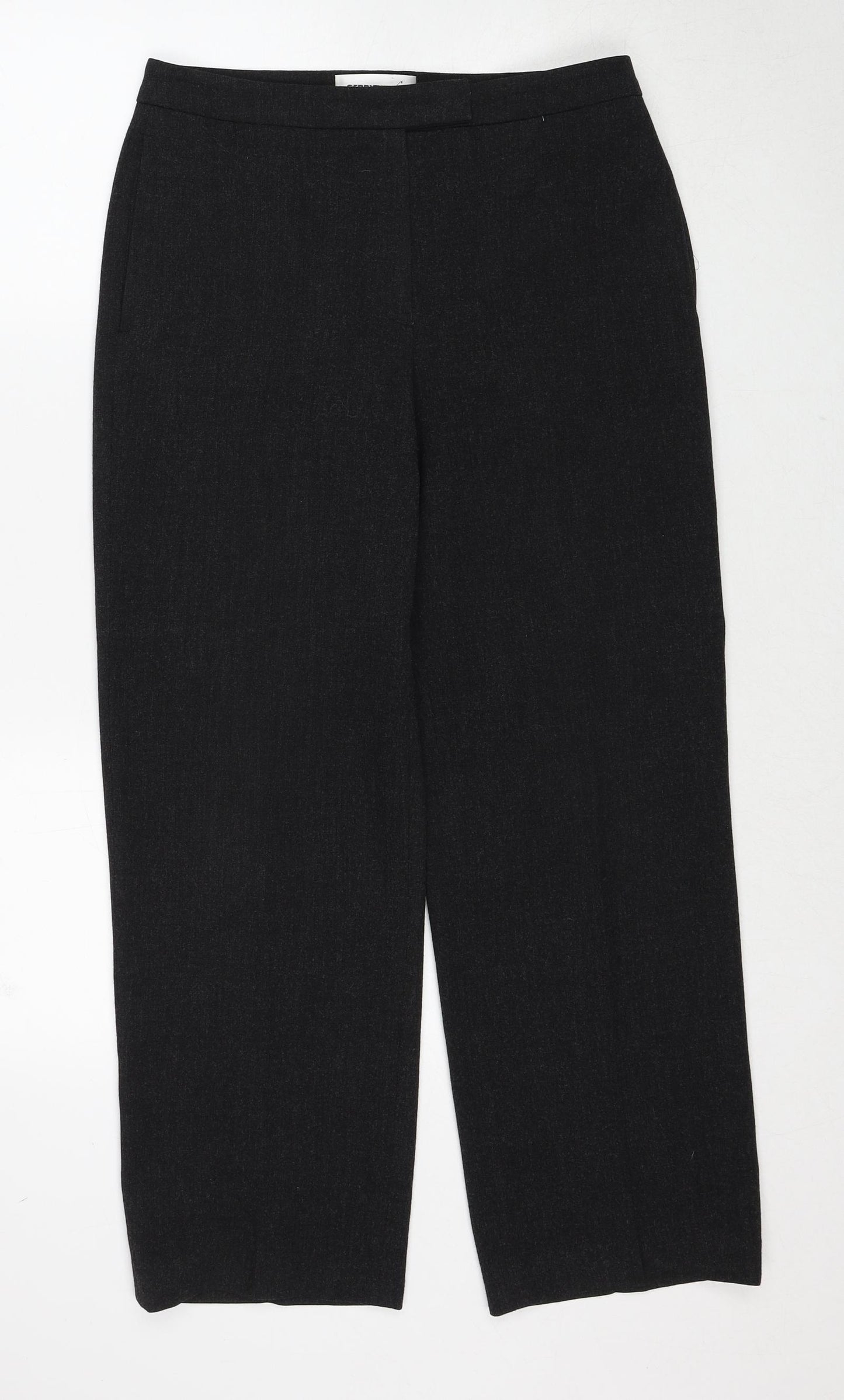 Gerry Weber Womens Black Polyester Trousers Size 12 Regular Zip