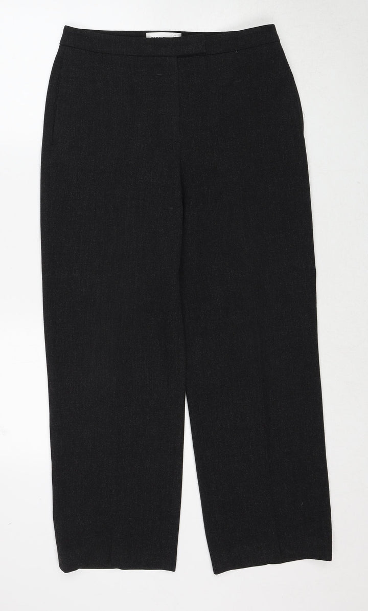 Gerry Weber Womens Black Polyester Trousers Size 12 Regular Zip
