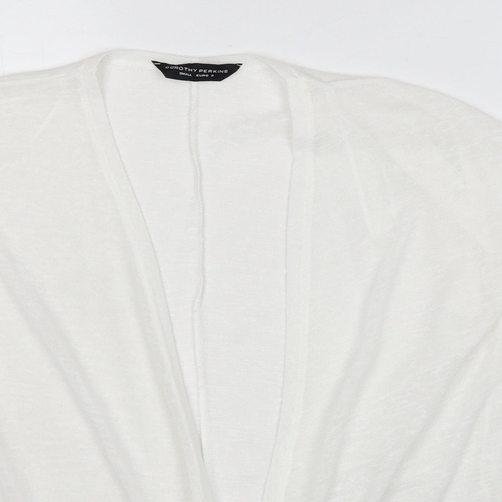 Dorothy Perkins Womens White V-Neck Polyester Cardigan Jumper Size S