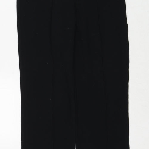Marks and Spencer Womens Black Polyester Trousers Size 8 Regular Zip