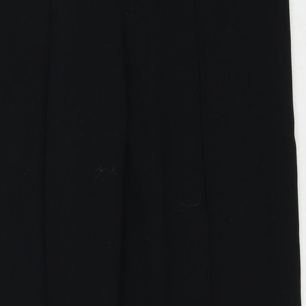 Marks and Spencer Womens Black Polyester Trousers Size 8 Regular Zip