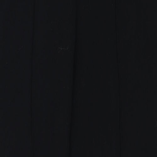 Marks and Spencer Womens Black Polyester Trousers Size 8 Regular Zip